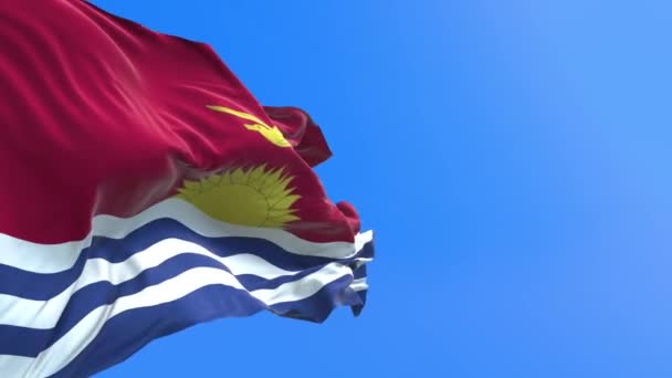 Kiribati Flag Realistic Waving Flag Background — Stock Video