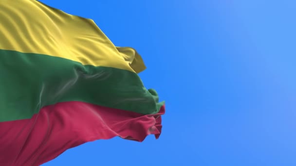 Bandera Lituania Fondo Bandera Ondeante Realista — Vídeos de Stock