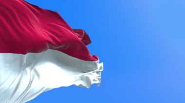 Monako bayrağı - 3D gerçekçi bayrak sallama arkaplanı