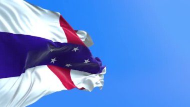 Hollanda Antilleri bayrağı - 3D gerçekçi bayrak sallama arkaplanı