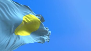 Palau bayrağı - 3D gerçekçi bayrak sallama arkaplanı