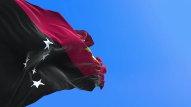 Papua Yeni Gine bayrağı - 3D gerçekçi bayrak sallama arkaplanı
