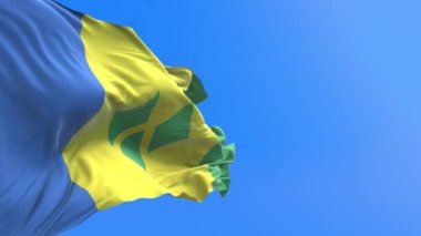 Saint Vincent ve Grenadines bayrağı - 3D gerçekçi bayrak sallama arkaplanı