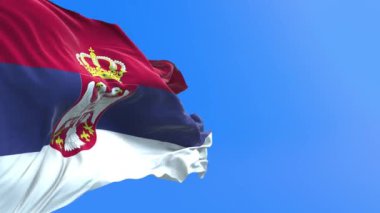 Sırbistan bayrağı - 3D gerçekçi bayrak sallama arkaplanı