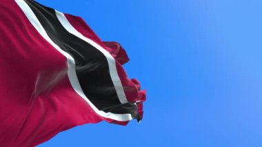Trinidad ve Tobago bayrağı - 3D gerçekçi bayrak sallama arkaplanı