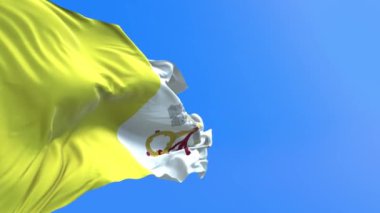 Vatikan Şehri Kutsal Bakış bayrağı - 3D gerçekçi bayrak sallama arka planı