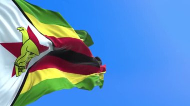 Zimbabwe bayrağı - 3D gerçekçi bayrak sallama arkaplanı
