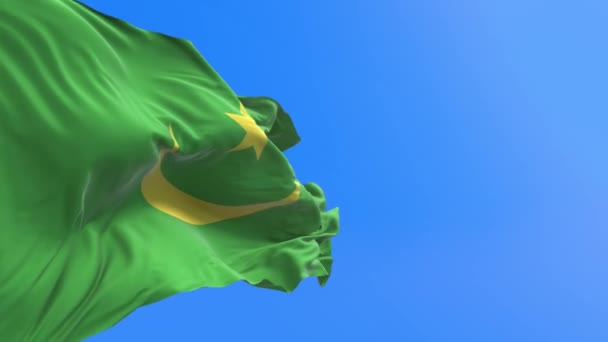 Bandera Mauritania Fondo Bandera Ondeante Realista — Vídeos de Stock