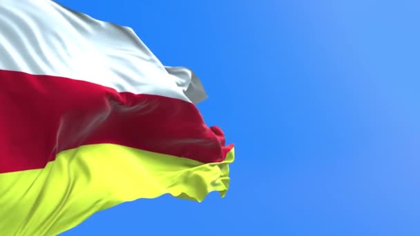 北オセチアの旗 3Dリアルな手の旗の背景 — ストック動画