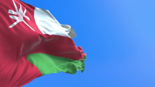Omán Zászló Realisztikus Integető Zászló Háttér — Stock videók