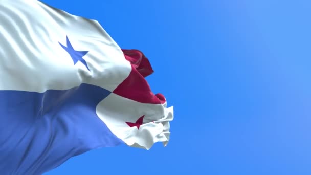 Panama Flagga Realistisk Viftande Flagga Bakgrund — Stockvideo
