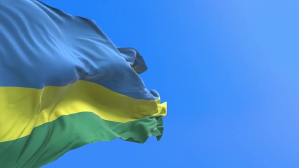 Ruanda Bayrağı Gerçekçi Bayrak Sallama Arkaplanı — Stok video