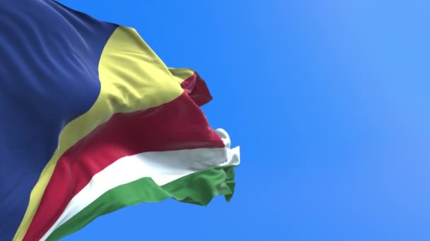 Seyşeller Bayrağı Gerçekçi Bayrak Sallama Arkaplanı — Stok video