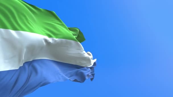 Sierra Leone Flagga Realistisk Viftande Flagga Bakgrund — Stockvideo
