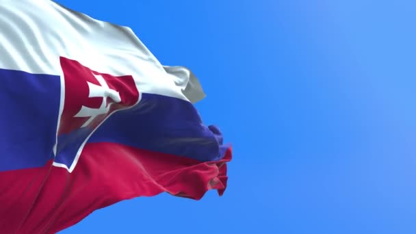 Bandeira Eslováquia Realista Acenando Fundo Bandeira — Vídeo de Stock