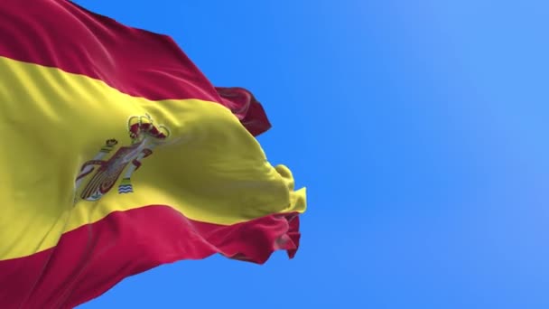 Bandera España Fondo Bandera Ondeante Realista — Vídeo de stock