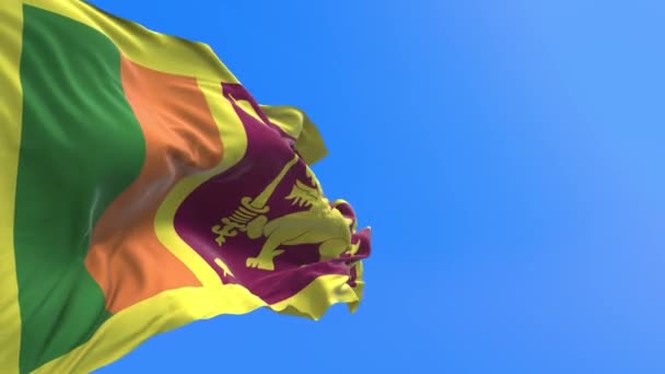 Sri Lanka Vlag Realistische Zwaaiende Vlag Achtergrond — Stockvideo