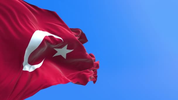 Turkiet Flagga Realistisk Viftande Flagga Bakgrund — Stockvideo