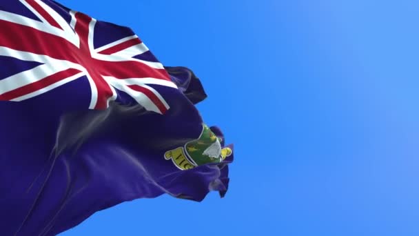 Παρθένοι Νήσοι Σημαία Ηνωμένου Βασιλείου Ρεαλιστικό Κυματίζει Φόντο Σημαία — Αρχείο Βίντεο