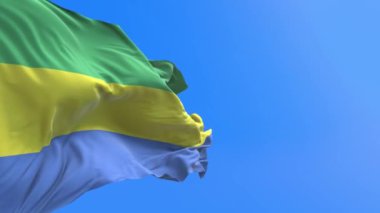 Gabon bayrağı - 3D gerçekçi bayrak sallama arkaplanı