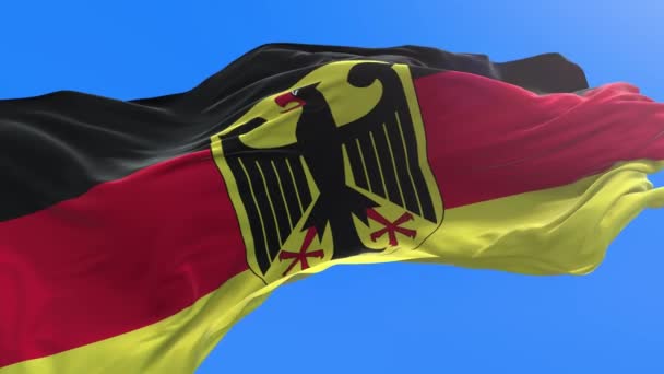 Bandera Alemania Fondo Bandera Ondeante Realista — Vídeo de stock