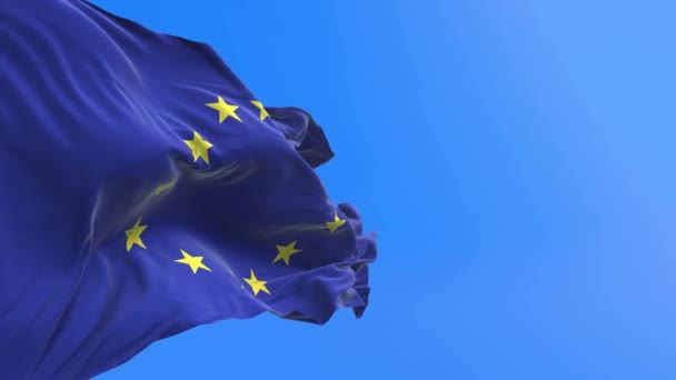 Bandera Europa Fondo Bandera Ondeante Realista — Vídeos de Stock