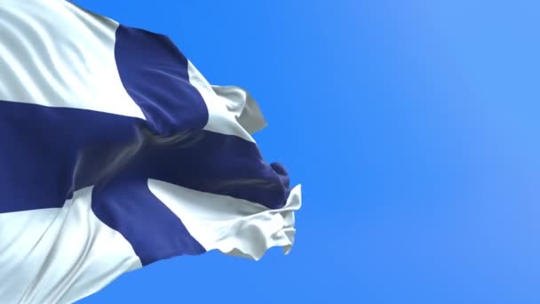 Finlandia Bandiera Realistico Sventolando Bandiera Sfondo — Video Stock