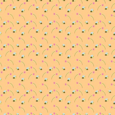 Arılar ve çiçekler sorunsuz Wallapaper