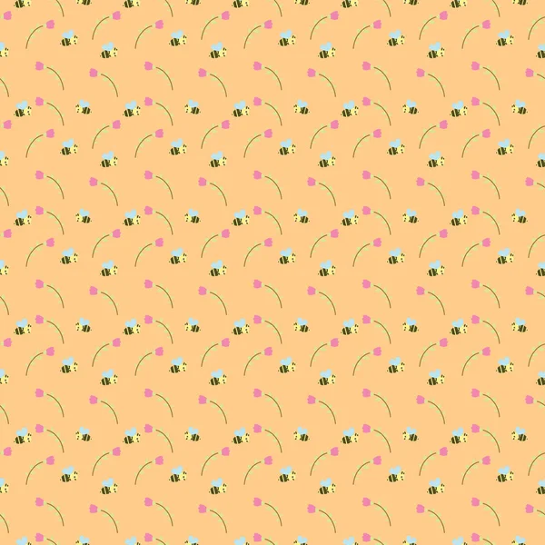 Arılar ve çiçekler sorunsuz Wallapaper