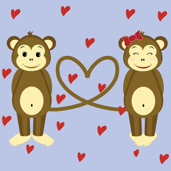 Opice v lásce — Stockový vektor
