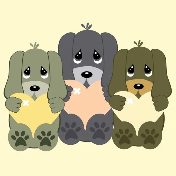 Amor enfermo cachorro — Vector de stock