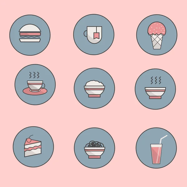 Set van voedsel pictogram — Stockvector