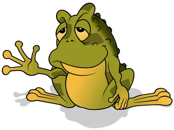 Schläfriger grüner Frosch — Stockvektor