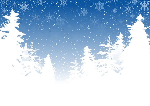 Zimní krajina a padající sníh — Stockový vektor