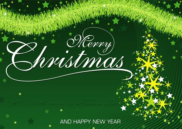 緑のクリスマスの挨拶 — ストックベクタ