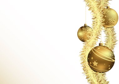 Altın baubles ile Noel arka plan