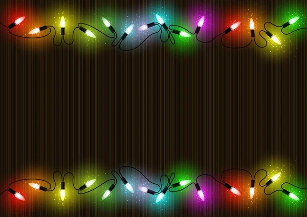 五彩缤纷的圣诞彩灯背景 — 图库矢量图片