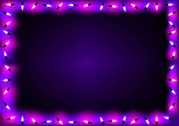 Purple Christmas Lights Background — Stock Vector