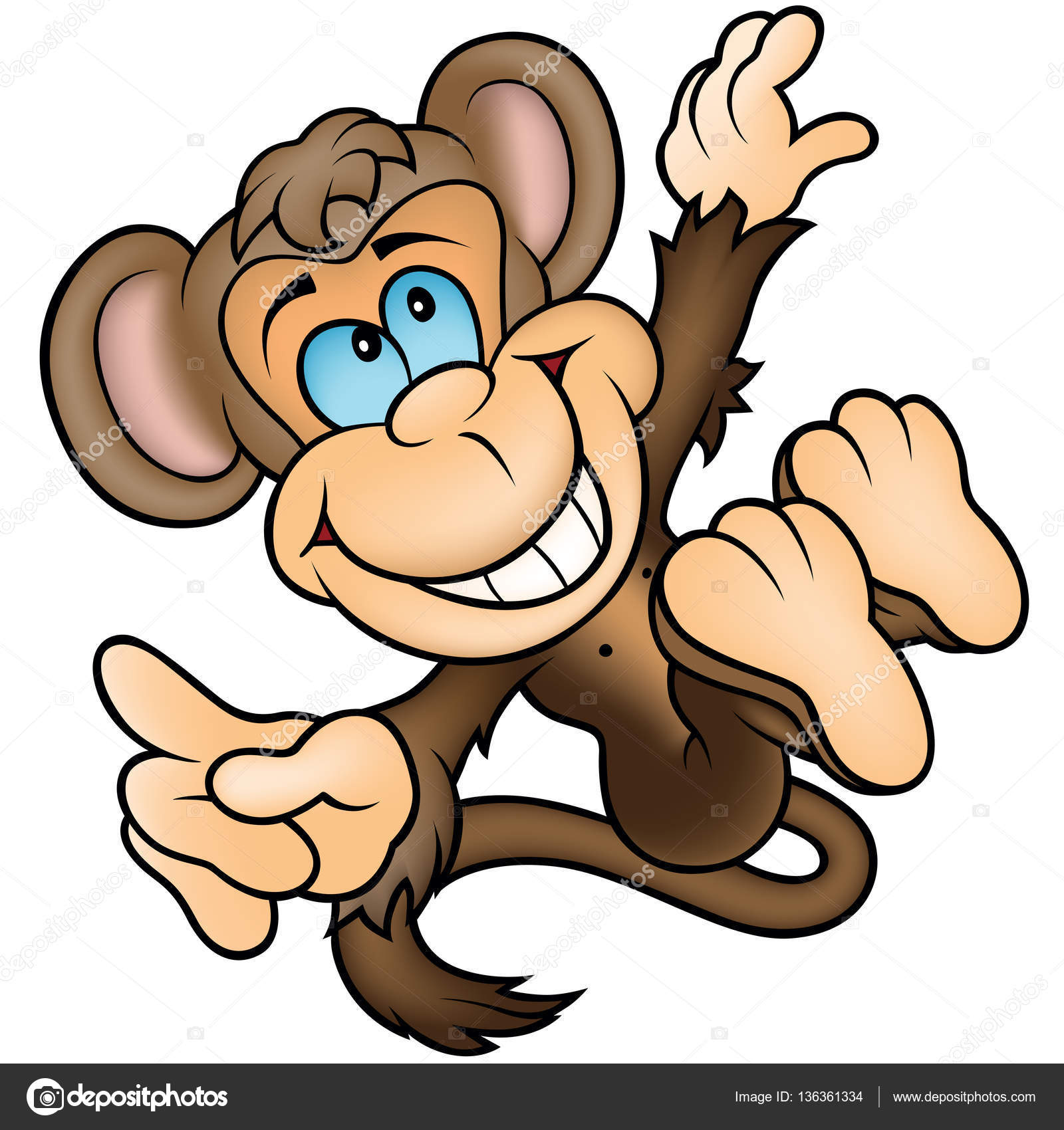 Mono feliz señalando — Vector de stock © dero2010 #136361334