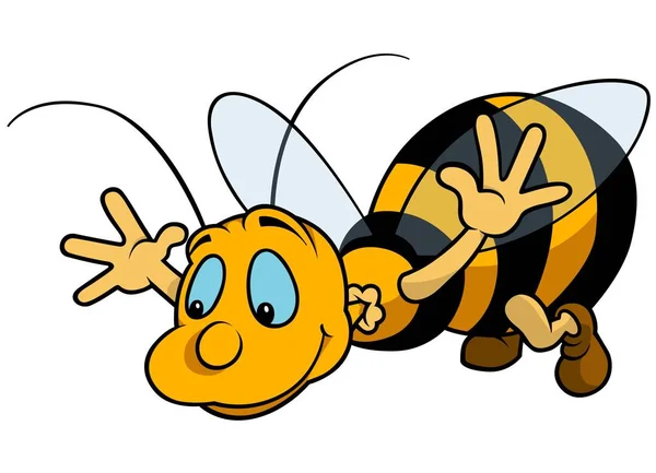 Bumblebee con viso sorridente — Vettoriale Stock