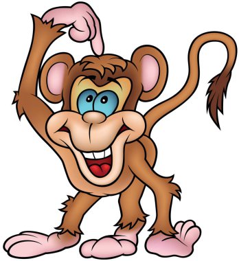 Brown Cheerful Monkey clipart
