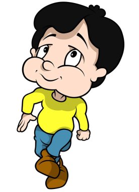 Sarı gömlek ile yürüyen çocuk