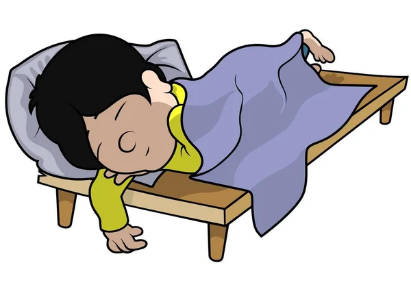 Sover och drömmer pojke — Stock vektor