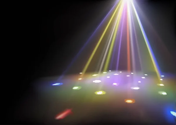 Fondo de luces de disco con efecto Spotlights — Vector de stock