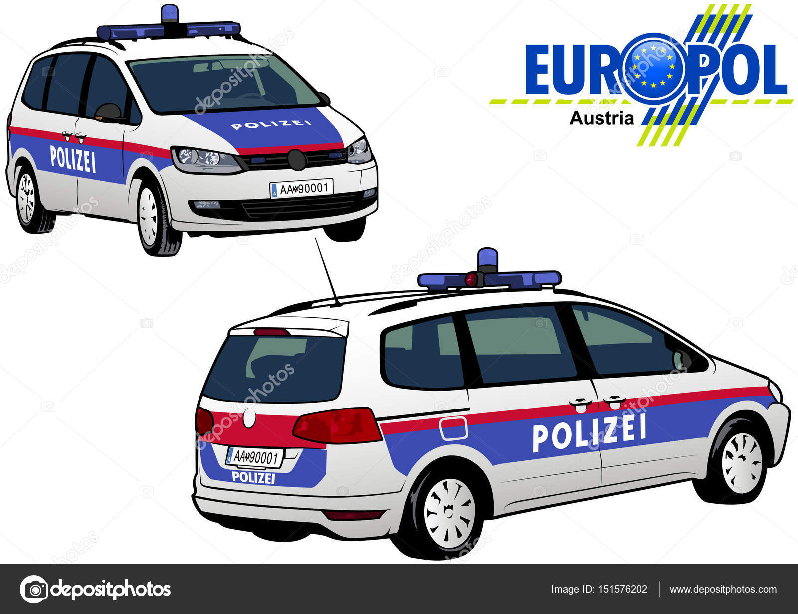 Österreich-Polizei-Auto — Stockvektor © dero2010 #151576202