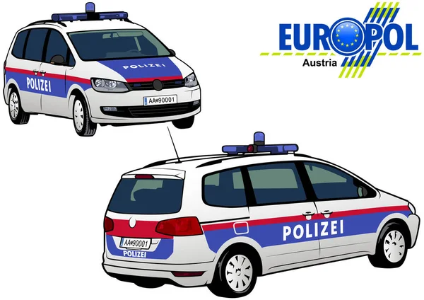 Autriche voiture de police — Image vectorielle