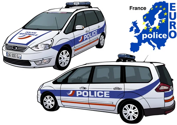 France Police Car — Stok Vektör