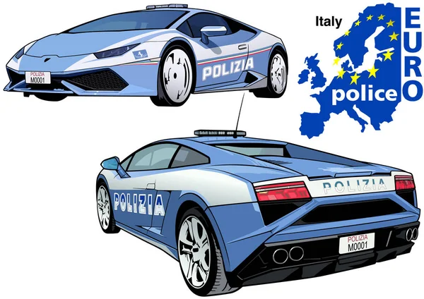 Ιταλία αυτοκίνητο της αστυνομίας — Διανυσματικό Αρχείο