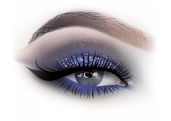 Móda žena oční make-up — Stockový vektor