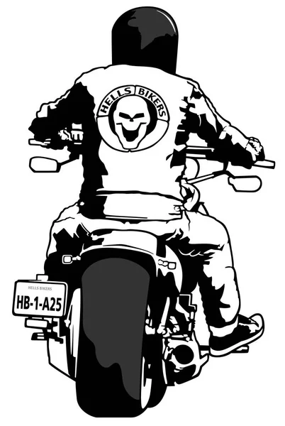 Harley Davidson en Rider — Stockvector